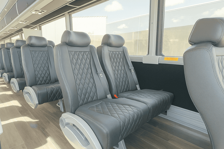 interior of Gulfport Coach Bus Service charter bus