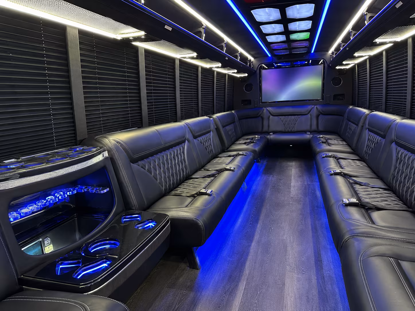 gulfport 20 passenger party bus inside
