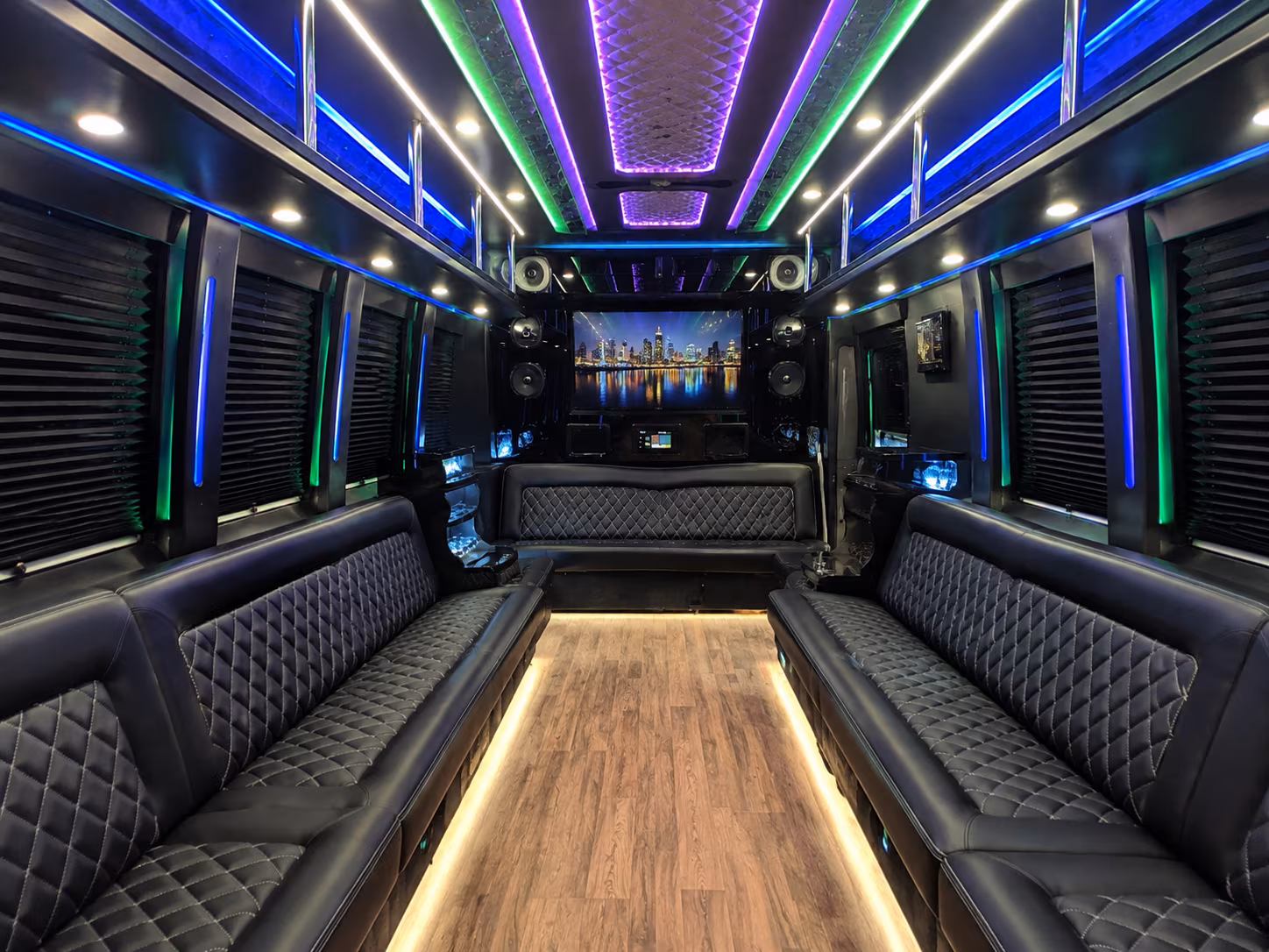 gulfport 25 passenger party bus interior