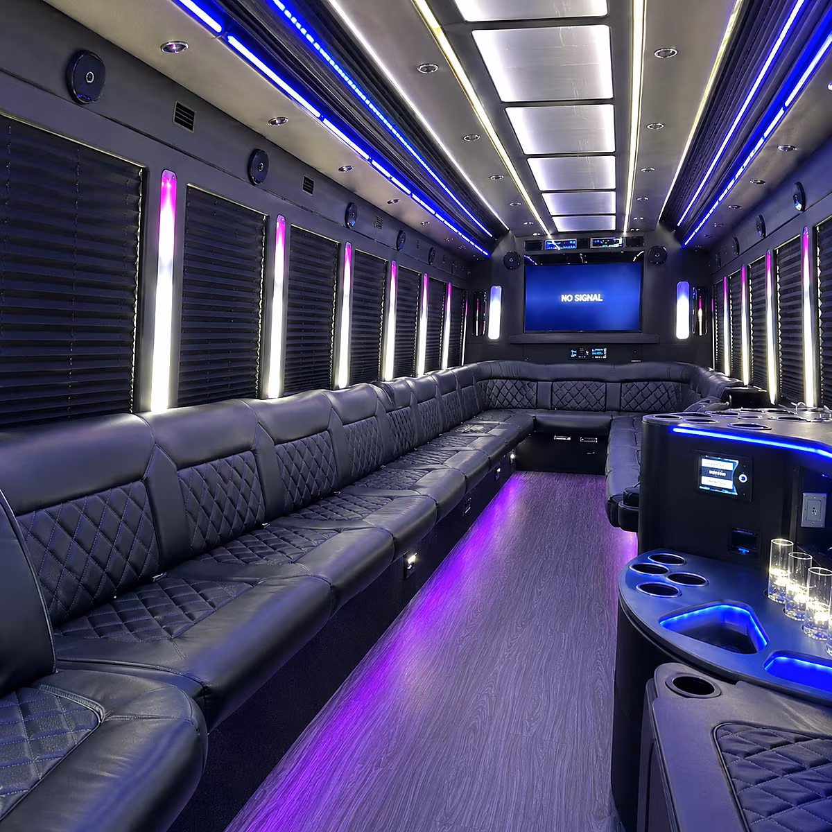 gulfport 30 passenger party bus inside