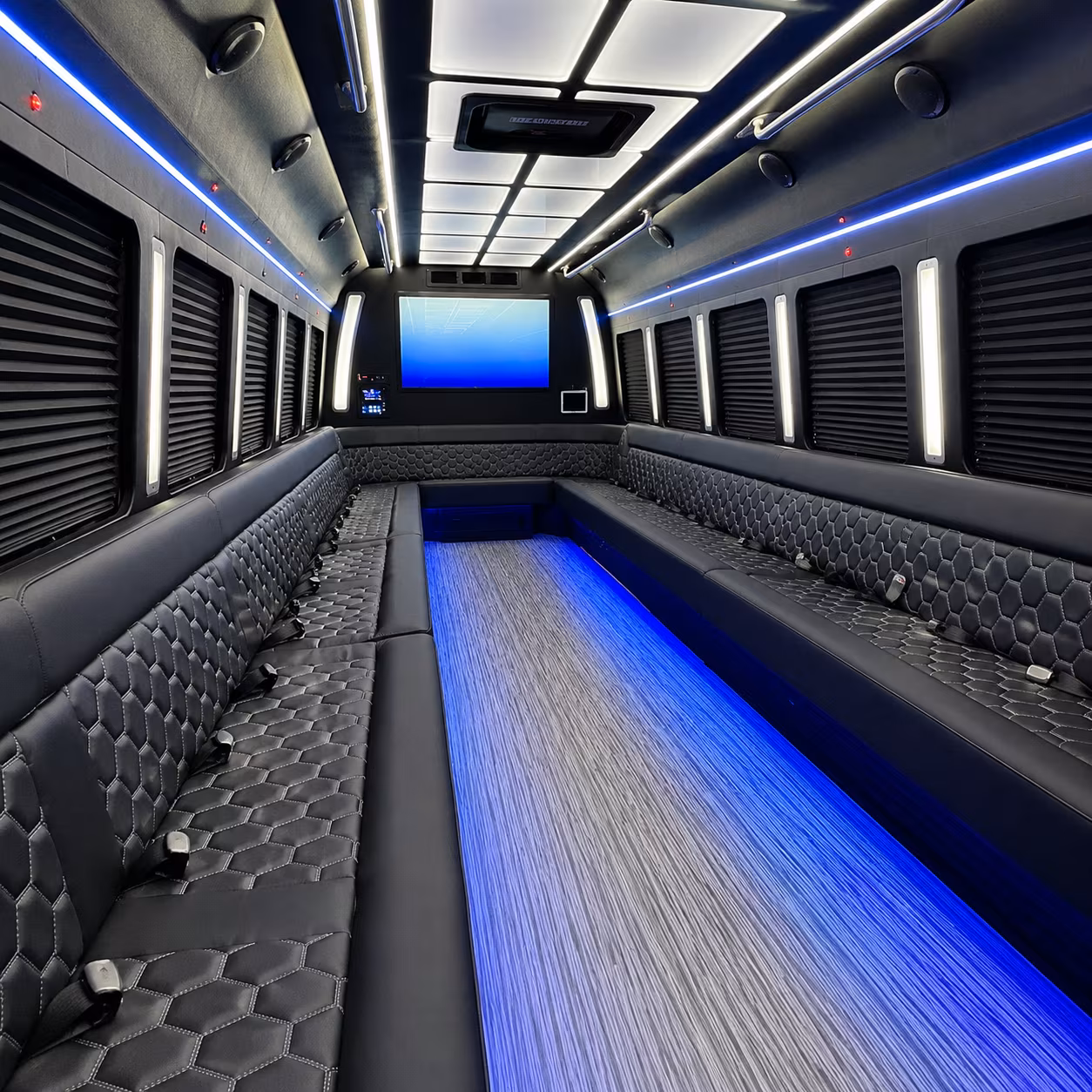 gulfport 50 passenger party bus inside